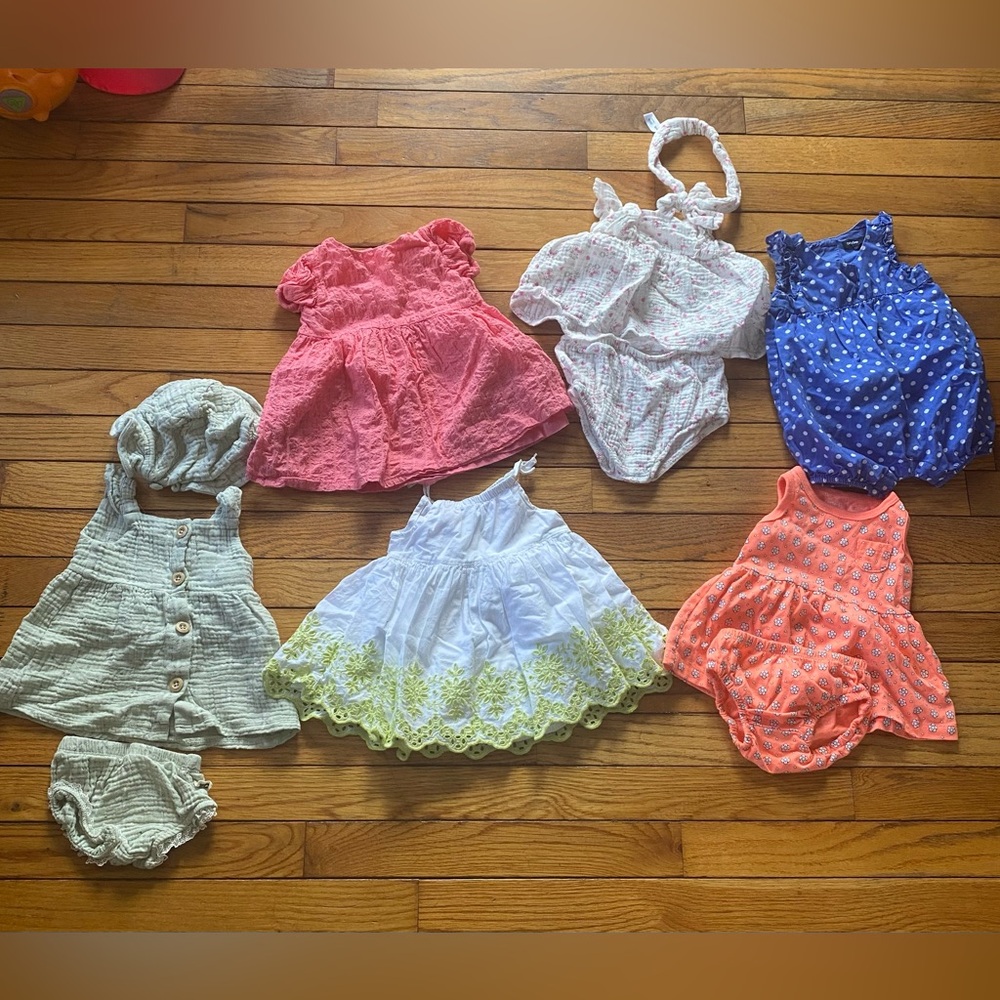 Colorful Baby Girl Summer Lot dresses size 3-6 months